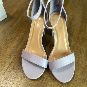 TOP Moda Lavender Ankle-Strap Block Heel Sandals